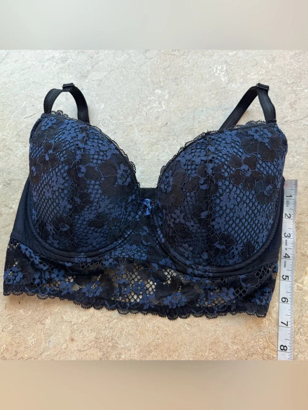 Adore Me Blue & Black Pacchi Contour Bra, Size 34G